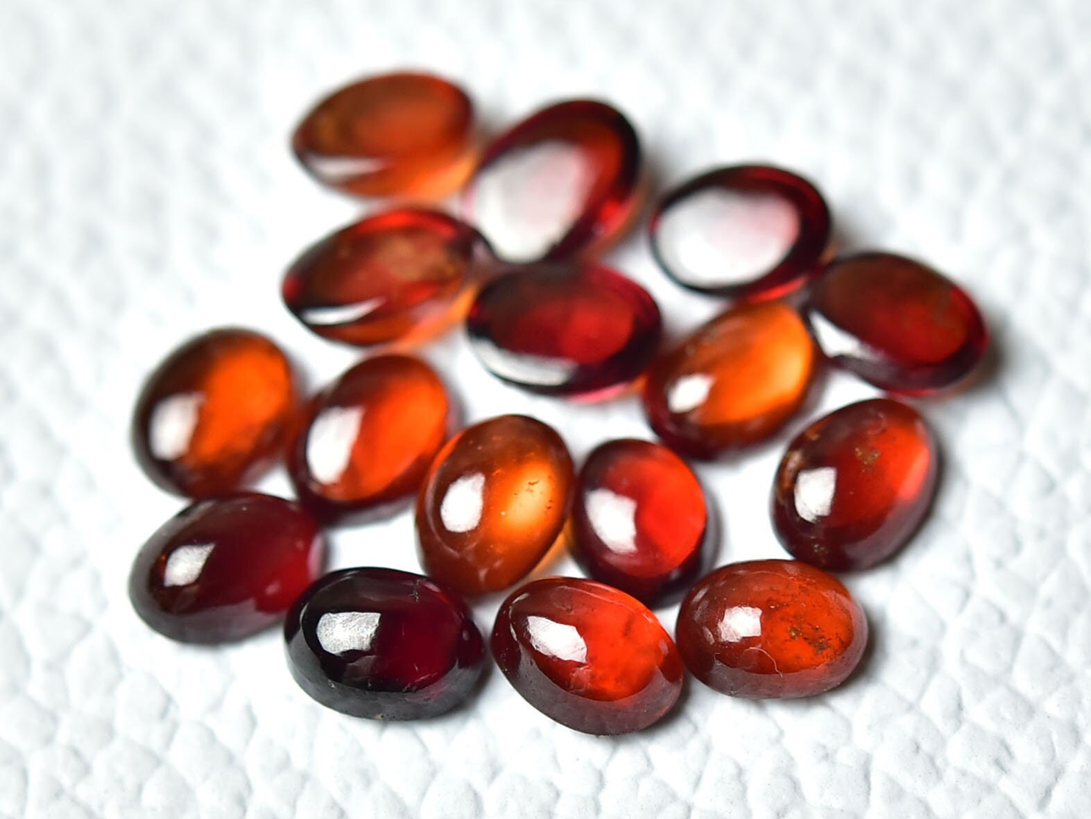 5 Pieces Natural Hessonite Cabochons Lot 4.5x6mm to 4.8x6