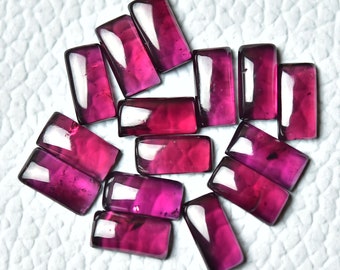 7 Pieces Natural Garnet Cabochons Lot 4x8mm Rectangle Shape Garnet Gemstone Cabochon Smooth Loose Stones Semi Precious Cabs C-18745