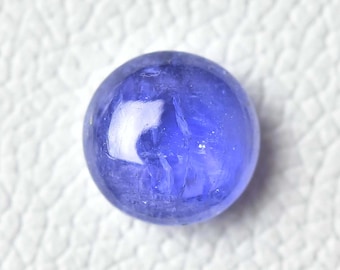 14 Cts Natural Tanzanite Cabochons 14mm Round Shape Genuine Tanzanite Gemstones Cabochon Loose Gems Stones Smooth Cabs Semi Precious C-6090