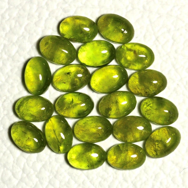 5 pezzi cabochon di Vesuvianite naturale lotto 5x7mm forma ovale cabina pietre preziose di Vesuvianite rare cabine pietre sciolte gemme lisce C-19427-32