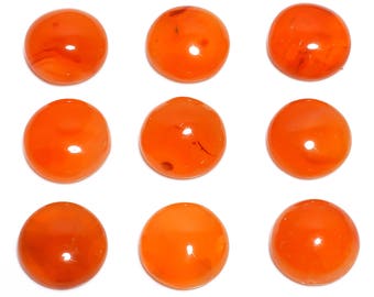 4 Pieces Natural Carnelian Cabochons Lot 14mm Round Shape Carnelian Gemstones Cabs Smooth Gems Loose Stones Cabochon C-5347