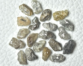 5 Pieces Gray Brown Raw Diamond 3.5x5.5mm-4x6.5mm Natural Shape Rough Diamonds Loose Uncut Raw Gemstones For Jewelry C-22091
