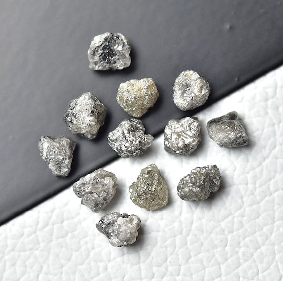Diamants Bruts Effet Ombre Noir/gris/blanc 1-2 Mm - Fil De 8 Pouces - Brut Naturel