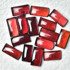 3 Pieces Natural Garnet Cabochons Lot 4x8mm Rectangle Shape Garnet Gemstone Cabochon Smooth Loose Stones Semi Precious Cabs C-18745
