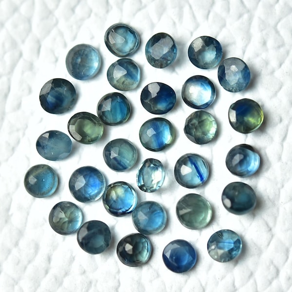 10 Pieces Natural Blue Sapphire Faceted Loose Gemstones Lot 2.3mm 2.5mm 2.7mm Round Shape Genuine Sapphire Gemstone Cut Stones Gems C-2404