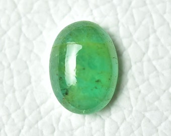 Cabochon émeraude naturelle 4 cts, forme ovale, émeraude véritable, cabine de pierres précieuses, pierres précieuses lisses, cabochon de pierres précieuses C-13036