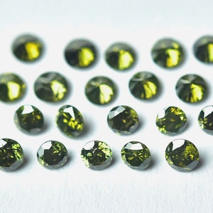 2 Pcs Natural Green Diamond 2mm to 2.5mm Round Shape Solitaire Polished Brilliant Cut Diamonds Gemstones Loose Faceted Gems Stones C-19529