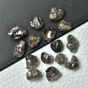 4 Pieces Raw Diamond 4mm-6mm Natural Dark Brown Loose Diamonds Uncut Rough Gemstone Jewelry Making Stones C-21941