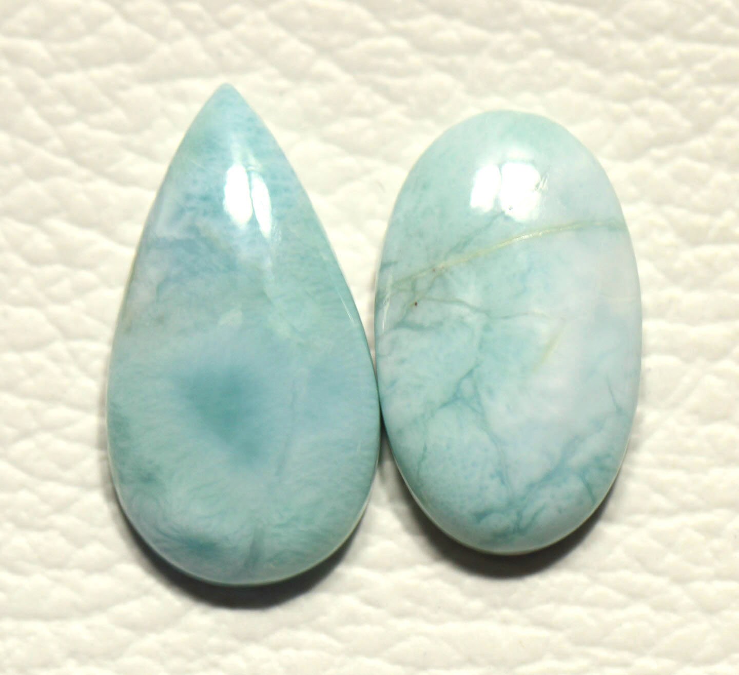 2個入り 純正ラリマーカボション 13 x 22 mm～13 x 24 mm ミックス