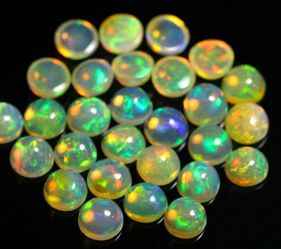 Lot Vrac Opales De Feu Cabochons - Neuf, éthiopien, Naturel, Forme Ovale
