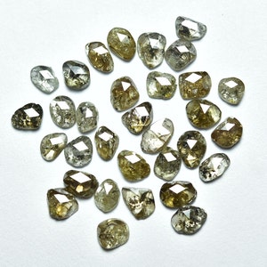 5 Pieces Diamond Rose Cut Slice 2x2.5mm to 2.5x2.5mm Loose Natural Brown Salt and Pepper Faceted Diamonds Raw Slices For Jewelry C-21924