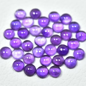 5 Stück Natürliche Amethyst Cabochon Edelsteine 5mm 5,5 mm runde Form Amethyst Edelstein Cabochons Glatte lose Stein Cabochon Edelsteine C-21067