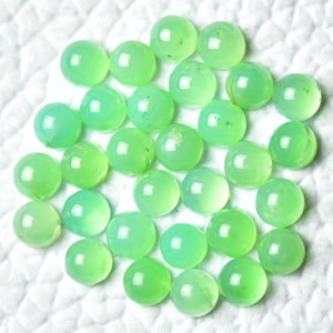 15 Pieces Natural Chrysoprase Cabochons Lot 3mm Round Shape Genuine Chrysoprase Gemstones Cabs Loose Stones Smooth Gems Cabochon C-7879
