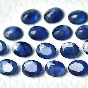 1 Piece Natural Sapphire Faceted Gemstones 4x5mm Oval Shape Genuine Blue Sapphire Gemstone Loose Stones Cut Stone Gems C-3833