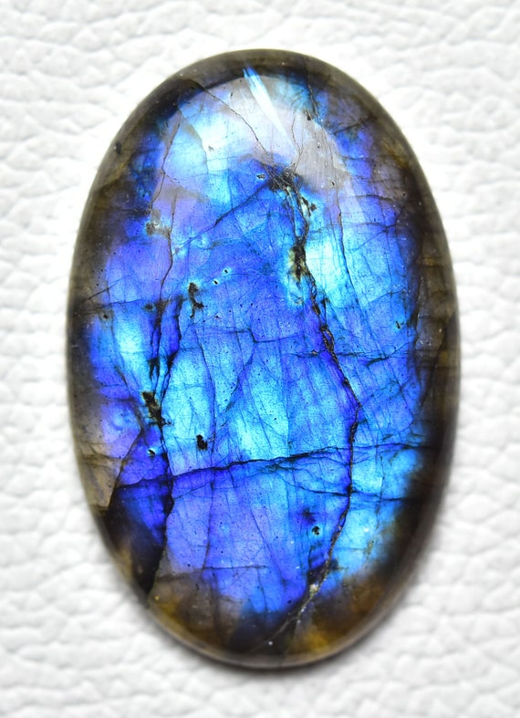 Lot De Cabochons Ovale En Labradorite Naturelle - Pierres Brutes Polies - Environ 8x6x4 Mm - Plus De 25 Pièces