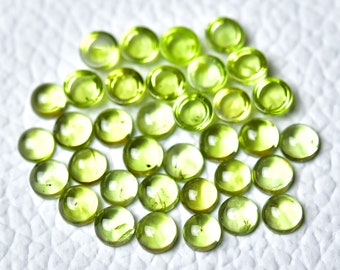 10 Pieces Natural Peridot Cabochons Lot 2.8mm 3mm Round Shape Genuine Peridot Gemstones Cabochon Loose Gems Stones Smooth Cabs C-7933