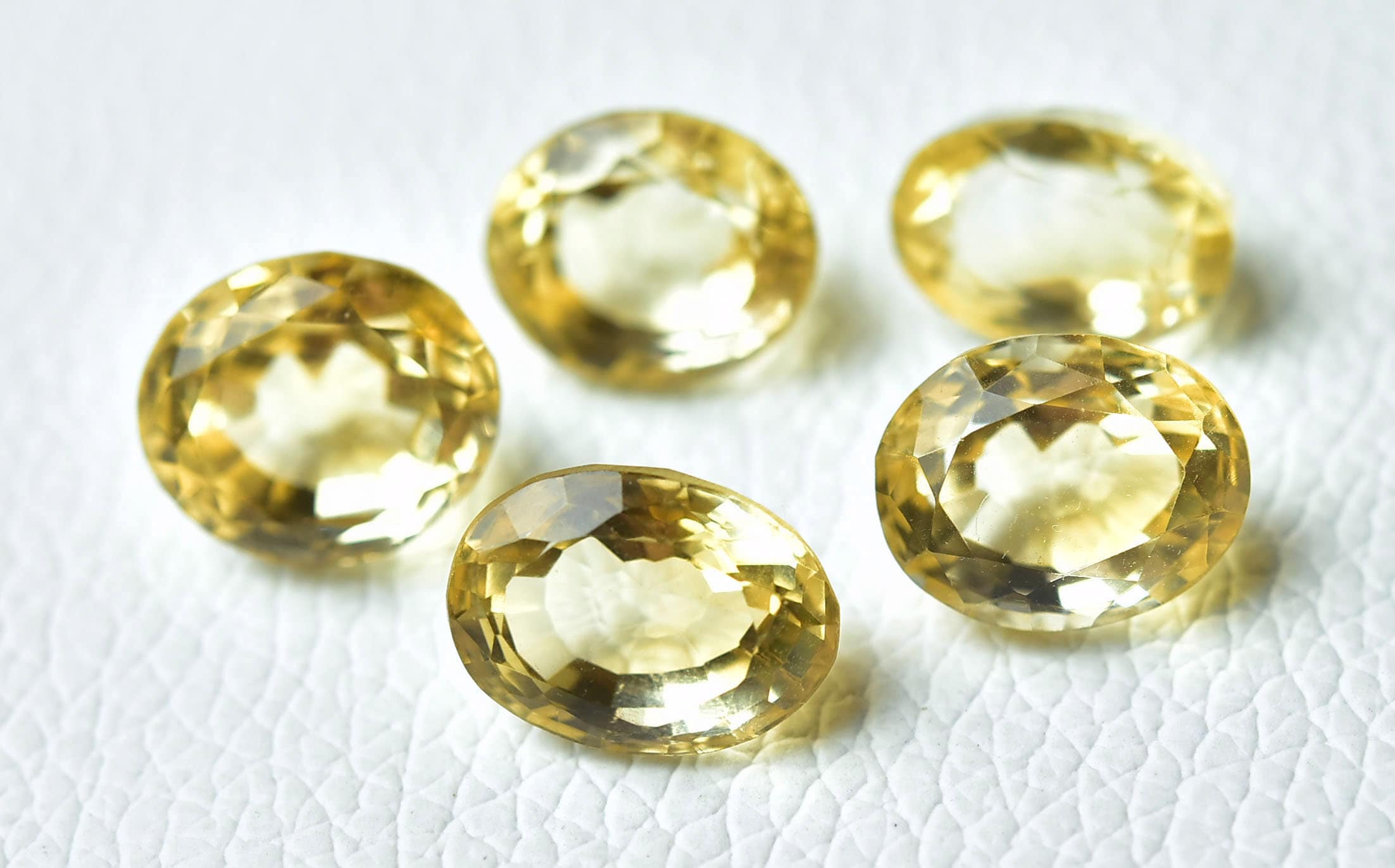 5ピース天然シトリンファセット宝石ロット50カラットシトリン宝石