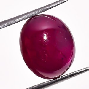 1 Piece Glass Filled Natural Ruby Cabochon 12x14mm Oval Shape Cab Genuine Ruby Gemstone Cabs Loose Stones Precious Cabochon Smooth Gems 8299