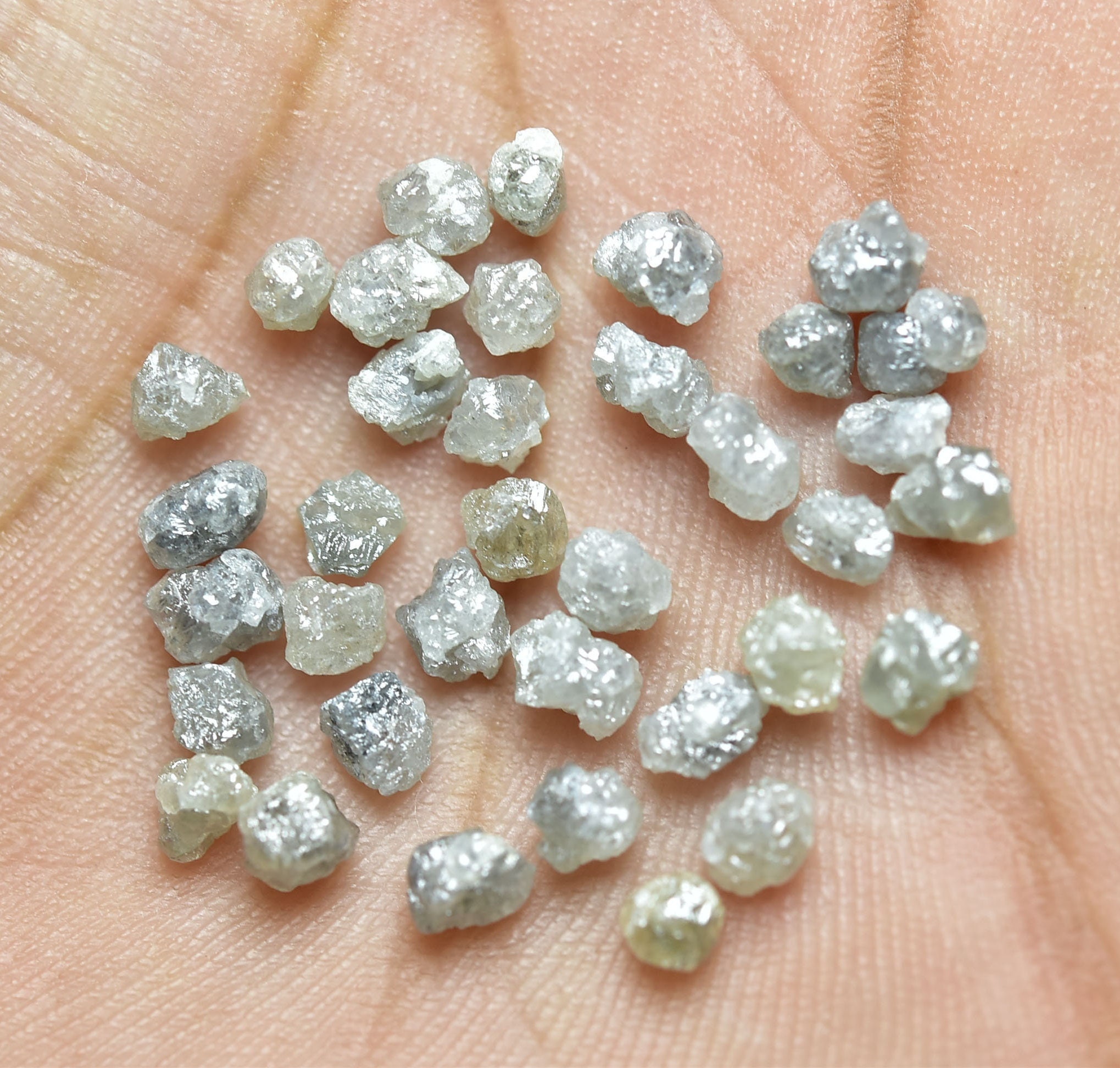 100% NATURAL Loose Rough Diamonds Gray uncut real 3-4 mm 10.00 carats Lot