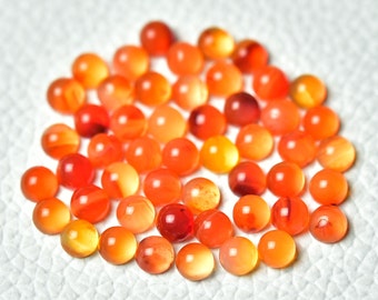 10 Pieces Natural Carnelian Cabochons Lot 4mm Round Shape Rare Carnelian Gemstones Cabs Smooth Gems Loose Stones Cabochon C-17480