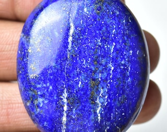 Cabochon di lapislazzuli naturali genuini, 34 x 42 mm, forma ovale, pietre preziose di lapislazzuli, cabochon lisci sfusi, semipreziosi C-10850