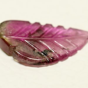 Natural Pink Tourmaline Carved Leaf Shape 6x13.5mm Loose Gem Stone Carving Rare Tourmaline Gemstone C-19092