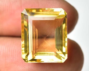 17,30 karatów naturalnego cytrynu, szlifowany luźny kamień szlachetny, 14 x 16 mm, kształt ośmiokąta, rzadki cytryn, półszlachetny kamień szlachetny, szlif C-2969