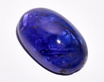 1 st. naturlig tanzanit cabochon 14 x 21 mm oval form, äkta tanzanit ädelstenar cabochon lösa stenar släta ädelstenar halvädelstenar cabochon 8306