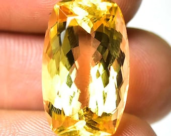 12,50 karatów naturalnego cytrynu, szlifowany luźny kamień szlachetny, 11 x 18 mm, kształt poduszeczki, rzadki cytryn, kamień szlachetny, półszlachetny, szlif C-4468