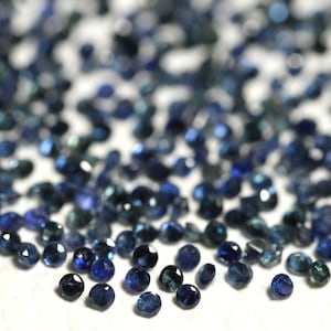 10 Pieces Natural Blue Sapphire Faceted Loose Gemstone Lot Size 1.3mm to 1.4mm Round Shape Rare Sapphire Gemstone Precious Cut Stone C-19831