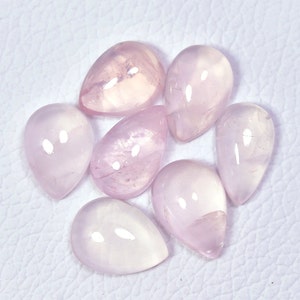 4 Stück Natürliche Rosenquarz Edelsteine Cabochons Lot Birnenform Rosenquarz Cabs Edelstein Cabochon Glatte Edelsteine Lose Steine Cab C-3485