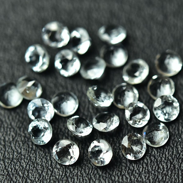 10 Pieces Natural Aquamarine Faceted Gemstones Lot 2.5mm - 3mm Round Shape Genuine Aquamarine Loose Cut Gemstone Gems Stones C-15617