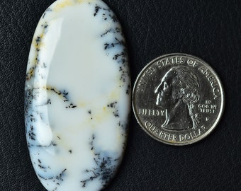 1 Piece Natural Dendrite Opal Cabochon 27x53mm Oval Natural Opal Gemstone Cabs Loose Stones Smooth Cabochons Gems Semi Precious Cab C-8093