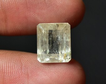 8,20 karat naturliga kunzit fasetterade lösa ädelstenar 10x11,5 mm smaragdslipade gula kunzitslipade ädelstenar C-19899