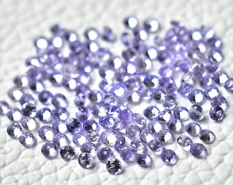 10 Pieces Natural Tanzanite Faceted Loose Gemstone Lot 1.2mm 1.5mm 2mm Round Shaped Rare Tanzanite Gemstones Diamond Cut Gems Stones C-19973