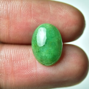 4.50 Carats Natural Emerald Cabochon 9.6x13mm Oval Shape Genuine Emerald Gemstone Cab Loose Stones Smooth Gems Precious Cabochons C-15367