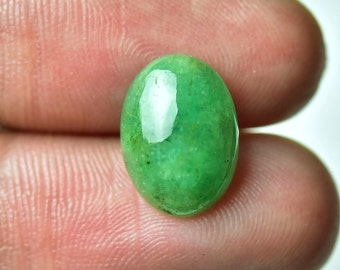 4.50 Carats Natural Emerald Cabochon 9.6x13mm Oval Shape Genuine Emerald Gemstone Cab Loose Stones Smooth Gems Precious Cabochons C-15367