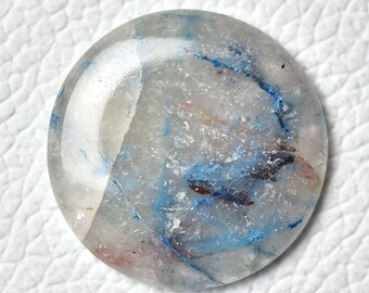 Natural Rare Arizona Azurite Cabochon 25mm Round Shape Cab Genuine Gemstone Cabochon Smooth Gemstone Loose Cabs Semi Precious C-12424