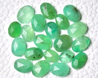 10 stuks natuurlijke roos geslepen smaragd gefacetteerde schijf veel 4 x 5 mm - 5 x 7 mm ovale vorm echte smaragd plakjes losse edelstenen cabochons C-1667