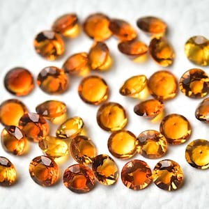5 Pieces Natural AAA Citrine Faceted Loose Stones Lot 3mm Round Shape Genuine Citrine Gemstone Calibrated Gems Rounded Cut Stones C-4350