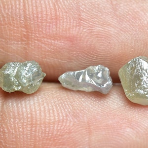 2.95 Carat Natural Gray Raw Diamond 4-7mm 3 Piece Loose Rough Diamonds Uncut Huge Diamond Gemstone For Jewelry Certificate Available C-21902 image 1