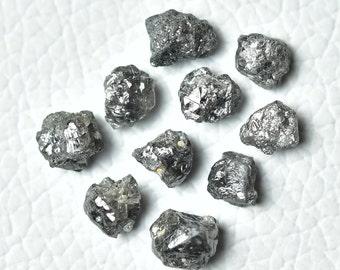 5 Carats 5mm-6mm Dark Gray Raw Diamond 5 Pieces Natural Rough Diamonds Loose Uncut Raw Gemstones For Jewelry C-22083