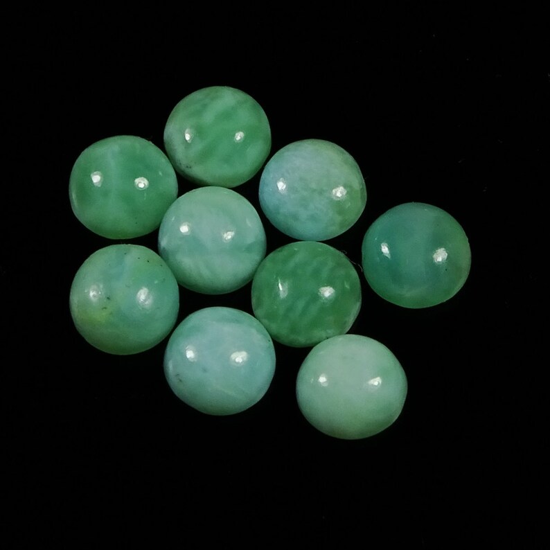 9 Pieces Natural Larimar Cabochons Lot 7mm Round Shape Genuine Larimar Gemstones Cabs Smooth Gems Loose Stones Semi Precious Cab C-13053