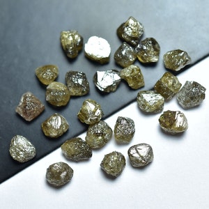 5 Pieces Brown Raw Diamond 3mm -4mm Natural Dark Brown Rough Loose Diamonds Uncut Rough Uncut Gemstone For Jewelry C-21918