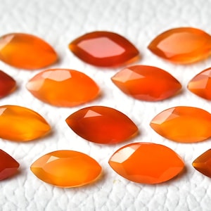 5 Pieces Red Onyx Faceted Gemstone Lot 5x10mm Marquise Shaped Onyx Chalcedony Gemstones Cut Stones Loose Gems Stones C-5724