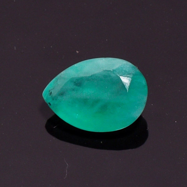 1 Piece Natural Emerald Faceted Loose Gemstone 7x10mm Pear Shape Genuine Emerald Gemstone Loose Stones Cut Stone Precious Gems