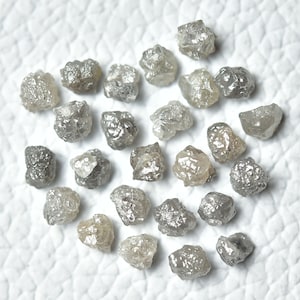 5 Pieces Gray Raw Diamond 3mm-3.5mm 100% Natural Rough Diamonds Loose Uncut Raw Gemstone For Jewelry C-21937