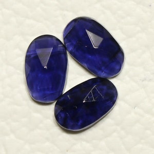 3 Pieces Natural Iolite Faceted Gemstone Lot 5x8.5mm to 5.5x9mm Oval Cut Shape Rare Blue Iolite Loose Stones Flat Back Cut Stone C-16857