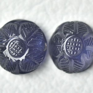 2 Piece Natural Iolite Carved Cabochons 11x12mm to 12mm Mix Genuine Iolite Carving Gemstone Cabochon Loose Gems Stones Semi Precious C-21005