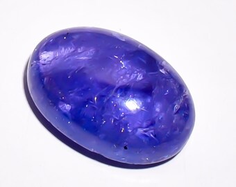 1 Piece Natural Tanzanite Cabochon 11.4x16mm Oval Shape, Genuine Tanzanite Gemstones Cab Loose Stones Smooth Gems Semi Precious Cabs C-8316